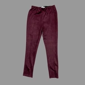 💛 SP 💛 NWT Anthro Avec Les Filles Slit Front Faux Suede Plum Elastic Waist